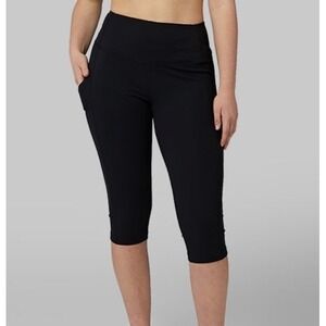 32 Degrees Set Of 2 Women's High Waist Active Crop Leggings Black/Green Size M #
